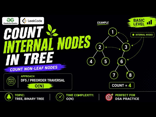 L5 - Count Internal Nodes in Tree | GFG + LeetCode | O(N)