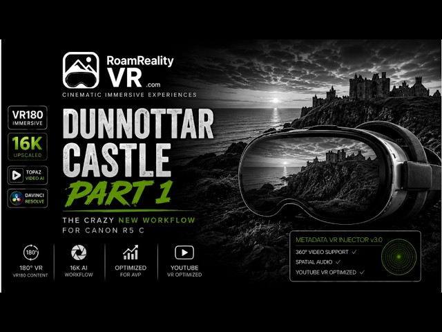 🍿16k VR 180 Dunnottar Castle Scotland part 1 Apple Vision Pro Roam Reality VR 🎬New 800Mbps