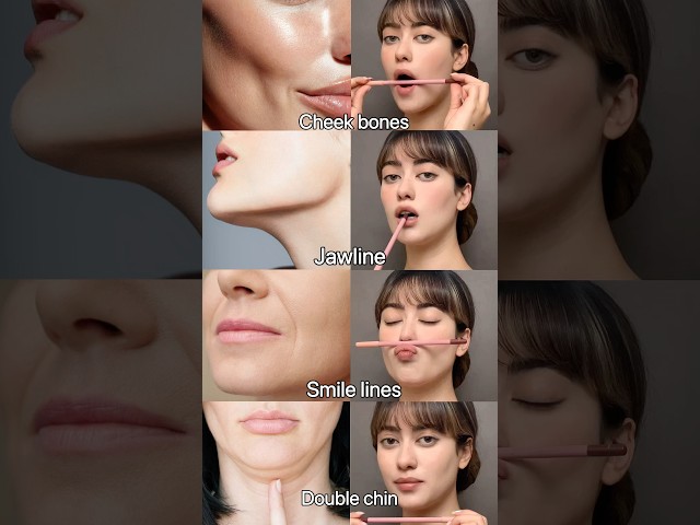 Do each technique in 3 sets of 10 reps.#faceyoga #faceexercise #skincare #selflove
