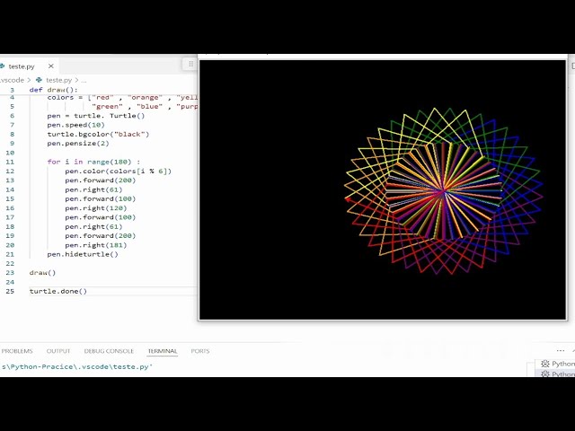 Create Amazing Circular 🌀Graphics Animation Using Python Turtle  #coding #pythonturtle #python