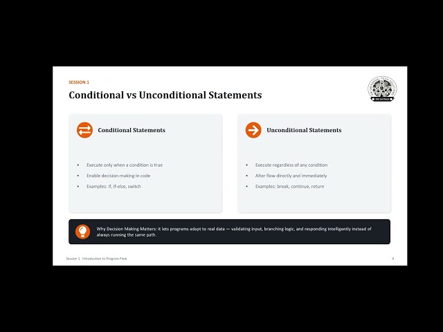 Conditional & unconditional statements in Java | by Saranya.M in Tamil 