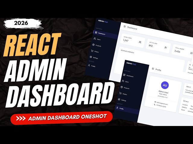 🚀 How to Build a Modern Admin Dashboard with React & Tailwind CSS | Real-World Responsive Project