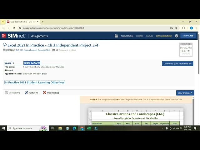 Excel 2021 In Practice - Ch 3 Independent Project 3-4 | Step-by-Step SIMnet Solution |Excel Part 1