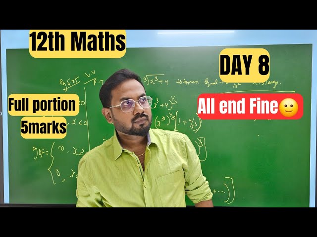 12th Maths | Day 8 | Ex 7.1-10|Ex 7.8-8|Ex 7.8-9 |Ex 9.8-9 |Ex 9.8-10 |Ex 10.8-9 |Example 12.10