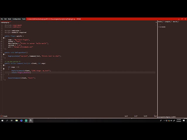 SourceMod Plugin Tutorial - 1 - Registering Commands