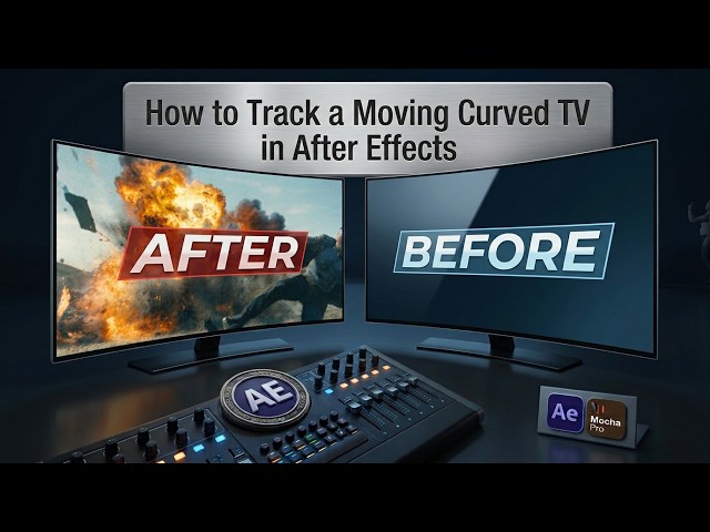 How to Track a Moving Curved TV in After Effects | Mocha AE Tutorial