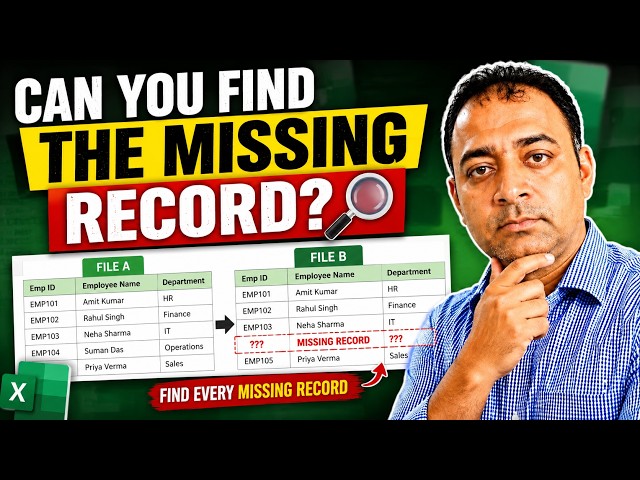 Missing Data in Excel? Find Every Missing Record | Real Office Workflow