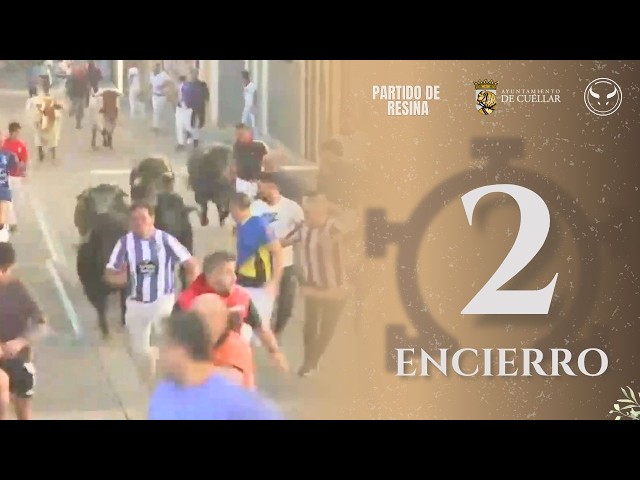 SEGUNDO ENCIERRO de Cuéllar 2026 | Toros de Partido de Resina