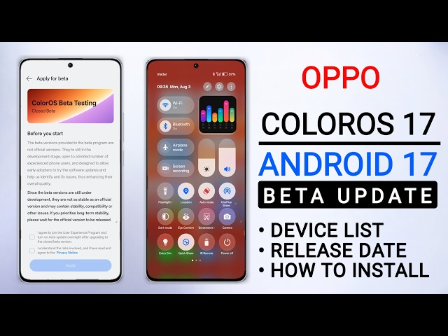 Oppo ColorOS 17 Beta Update Live 🤩 How to Install Android 17 | Device List & Release Date
