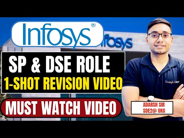 Infosys 1-shot Revision Video | Infosys SP & DSE Role Complete Revision | Infosys Free PDF