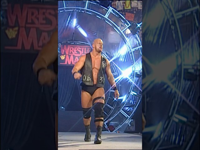 "Stone Cold" Steve Austin walking into his first WWE Championship victory