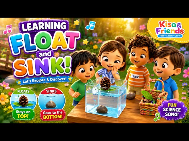 Float or Sink? 😲 Can You Guess? | Fun Water Science for Kids | Kisa & Friends