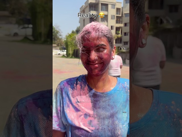 Holi expectations v/s reality 😹 #holi #shrihitt