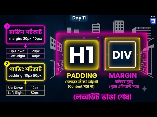 CSS Margin & Padding Masterclass - h1 & div দিয়ে লাইভ প্র্যাকটিস!