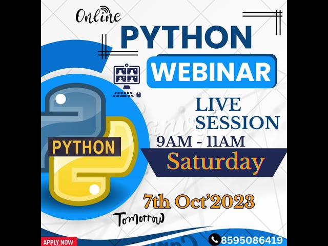 Python Webinar | Live Industry Based Training | Python Advanced Training Coding with Python #python