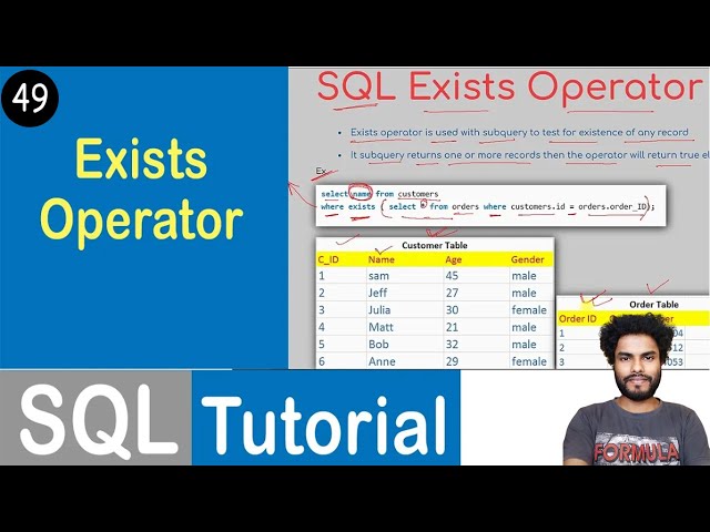 #49 Exists Operator in SQL | SQL Tutorial