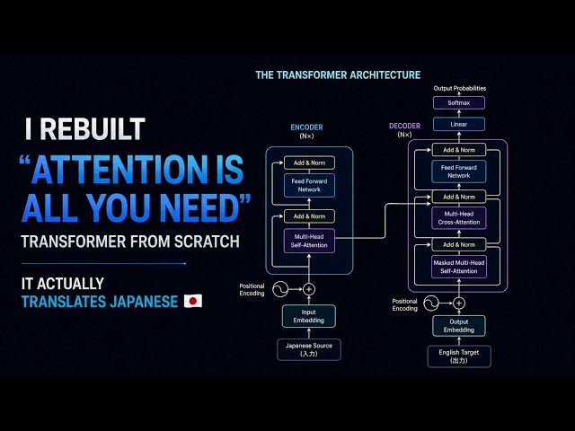 I Rebuilt “Attention Is All You Need” Transfromer From Scratch | It Actually Translates Japanese 🇯🇵