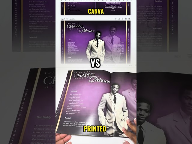 Printed vs Canva How Your Funeral Program Really Looks!#GraphicDesign #CanvaTutorial #FuneralProgram