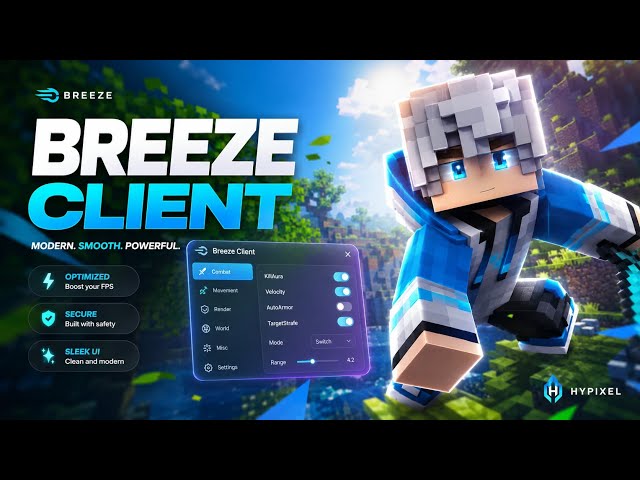 Breeze Client (1.21 - 1.21.11+) - Best Free Minecraft Hacked Client for PvP in 2026! | Java