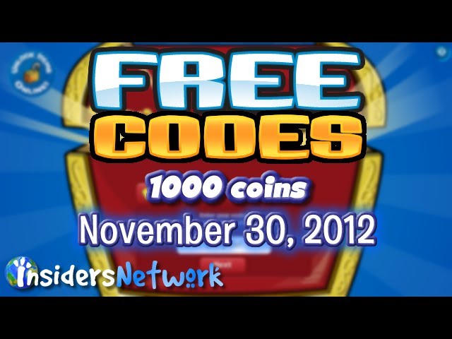 Club Penguin Codes: November 30, 2012 - 1000 Coins