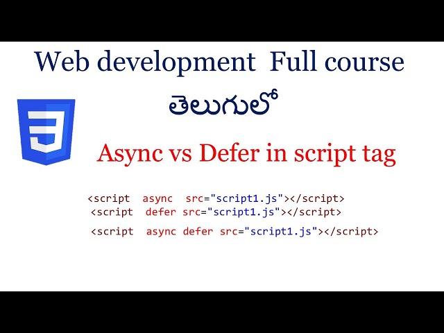 Async and defer in JavaScript | Async in JavaScript | Defer  in Javascript| JavaScript for beginners