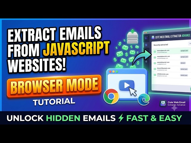 Cute Web Email Extractor Advance – Browser Mode Tutorial | Extract Emails from JavaScript Websites