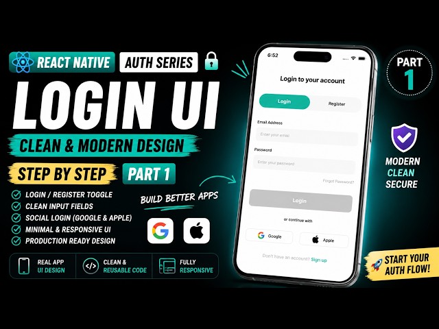 React Native Login UI | Clean & Modern Design (Step by Step)