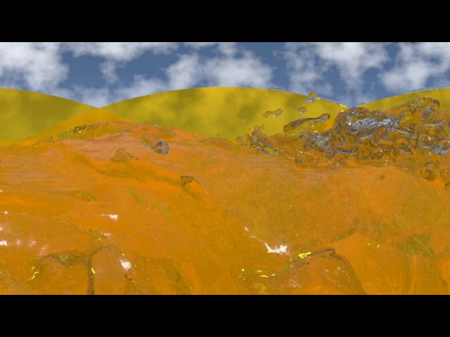 360 Degree water simulation rendered in Blender 3D Cycles with Water Uber Shader