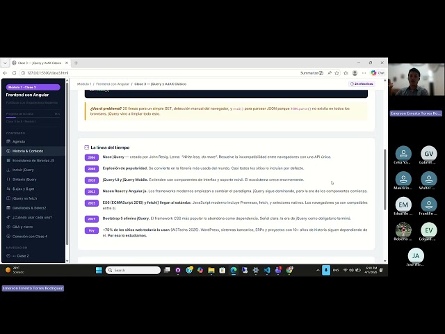 Clase 4: jQuery y AJAX Clásico