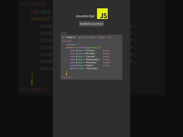 Conditional Statements – Switch Control