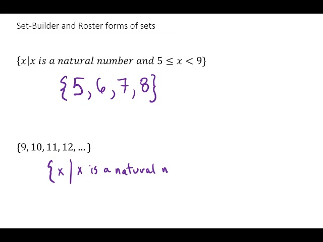 Set-builder versus Roster notation for sets