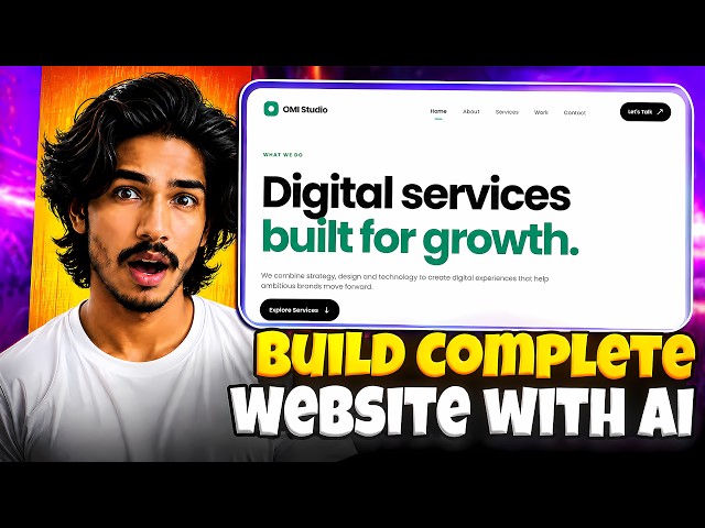 I Built a Full Website Using AI Only 🤯 | No Coding, No Page Builder!