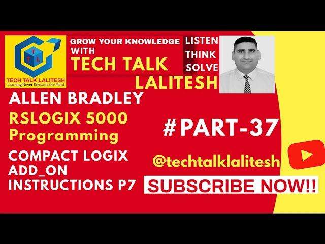 #PART37 ADD ON INSTRUCTIONS (P7) IN RSLOGIX 5000 | ALLEN BRADLEY TUTORIALS | AUTOMATION TUTORIALS
