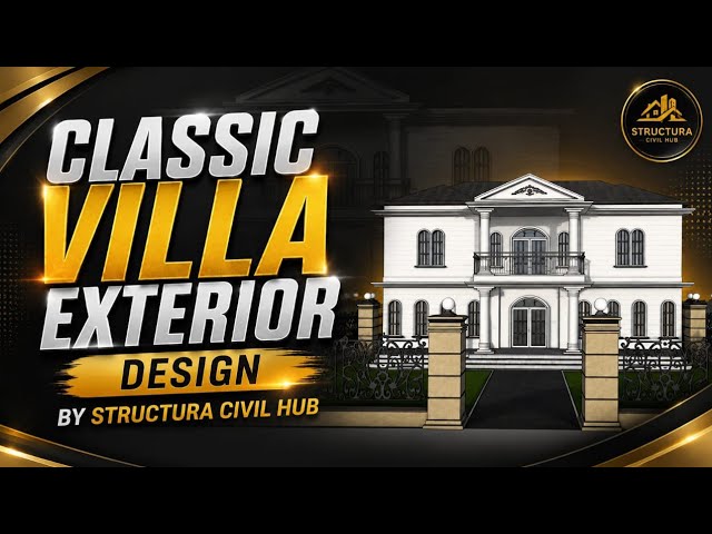 Classic Villa Exterior Design in SketchUp – Full 3D Walkthrough! 🏡