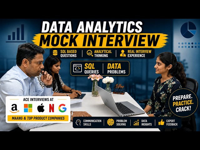 Data Analyst Interview Questions for Freshers 2026 | Data Analytics Mock Interview.