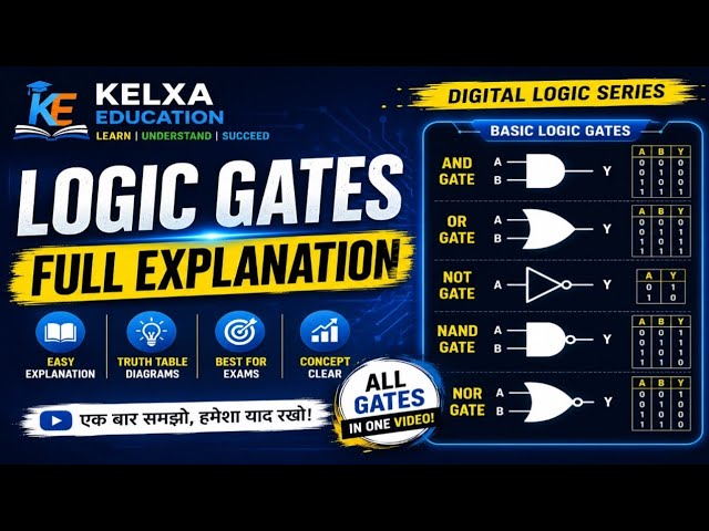 Logic Gates Full Explanation in Hindi | AND, OR, NOT, | Kelxa Education #logicgate