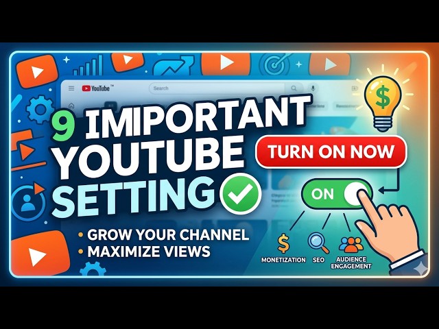 9 Important YouTube Settings You Must Turn ON #youtube #youtubegrowth #decodingyt