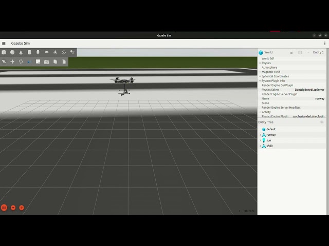 Simulation of a NN-PID controller for an aerial manipulator system in the Gazebo environment