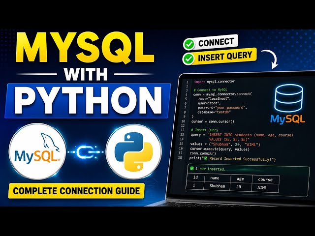 MySQL with Python | Connect MySQL Database with Python & INSERT Data | Step-by-Step Tutorial