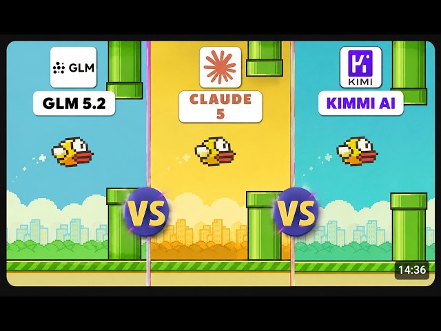 3 AIs Tried to Recreate Flappy Bird From Scratch 😱 (Claude 5 vs GLM 5.2 vs Kimi AI)