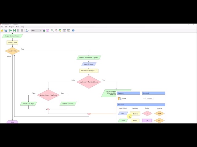 Flowgorithm Guess The Number (Task 2)