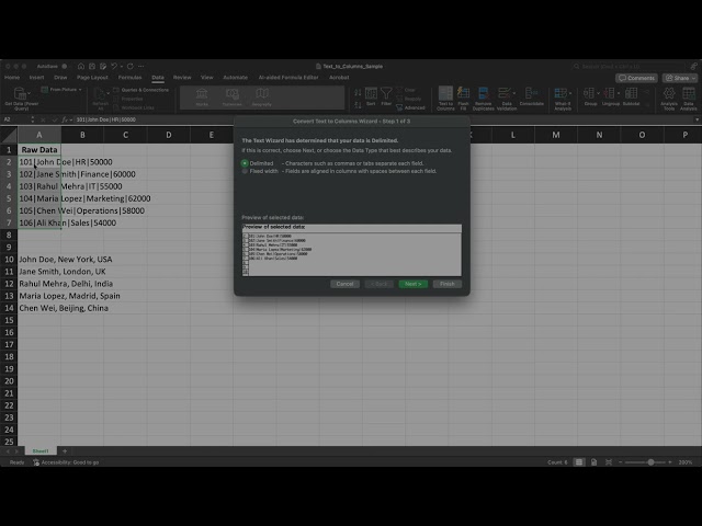 How to Use Text to Columns in Excel | Step-by-Step Tutorial