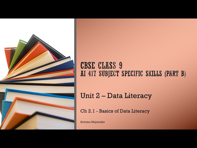 CBSE Class 9 AI (417) | 2.1 Basics of Data Literacy | Unit 2 Part B Data Literacy | Explanation