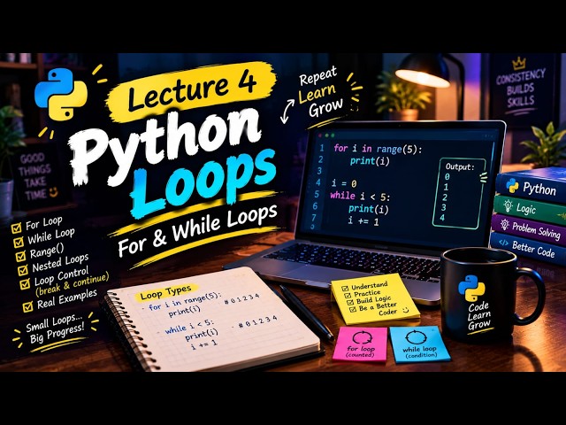 Lecture 4: Python Loops - For, While, Break, Continue & Nested Loops