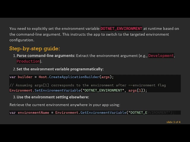 How to Switch Between Environments in a Self-Contained .NET 8 Application