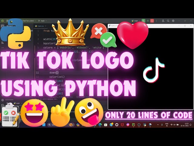 Drawing TikTok Logo using Python | Python Turtle Tutorial #python #tiktok #design