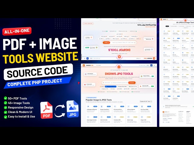 All-in-One PDF + Image Tools Website Source Code Download | Complete PHP Project Download | Techws