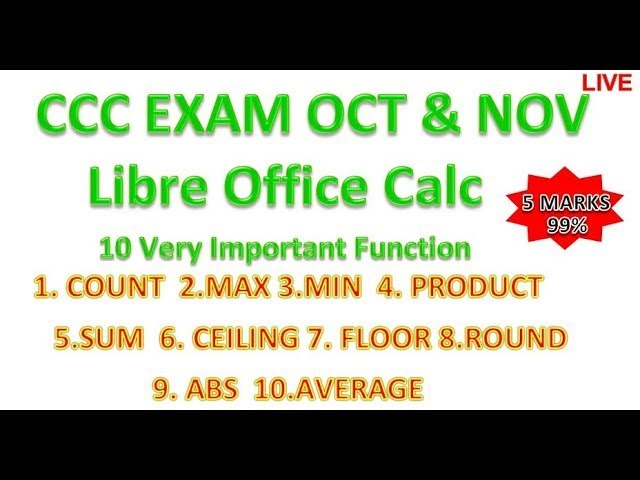 CCC CALC QUESTIONS 10 MARKS