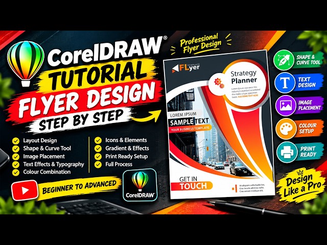 CorelDRAW Flyer Design Tutorial | Professional Business Flyer Design | Step by Step