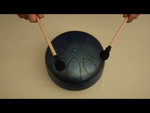 hang tank tongue drum mediano tocada con baquetas
